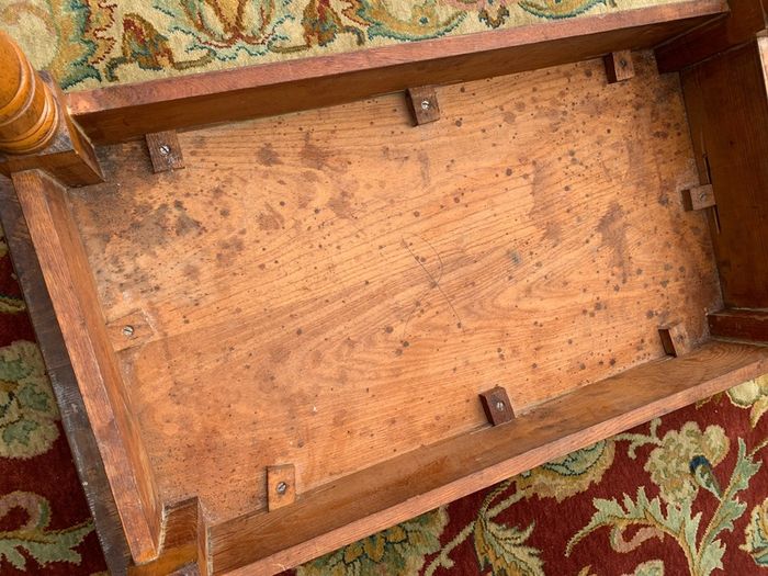 19th Century Victorian Elm & Oak Kitchen Table.