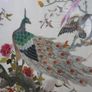 Antique Early 20c Chinese Silk Embroidery Birds Panel Framed - 23"x14" Image 3