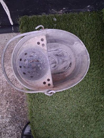 Galvanised mop bucket