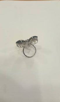 Smoky quartz & topaz silver Butterfly ring