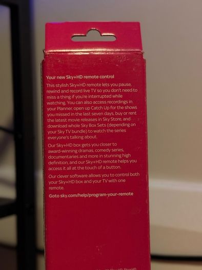 Genuine Sky+ HD Remote Control (Brand New & Sealed)