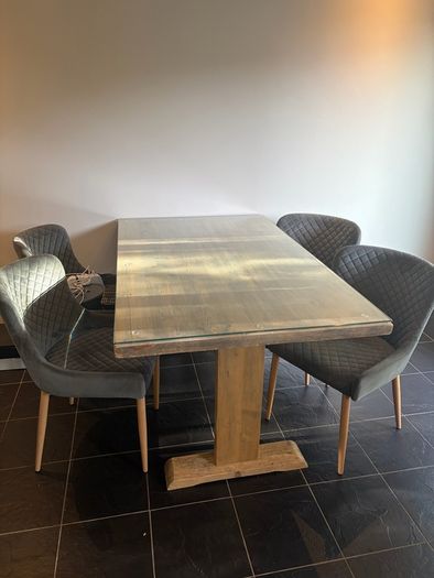 Solid wood  dining table 4 chairs