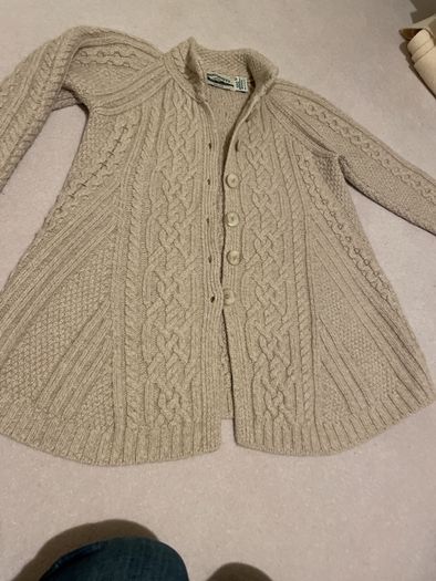 Aran craft merino wool cardigan