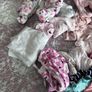 Baby girl wardrobe outfits 0-3 m snow onesies babygrows vests tops dresses hats blankie Image 8