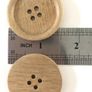 Pack of 5 wooden buttons in natural wood colour Image 3