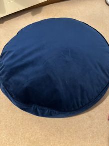 Navy velvet floor floor cushion