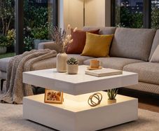 LED Coffee Table High Gloss 7 Color RGB and Remote