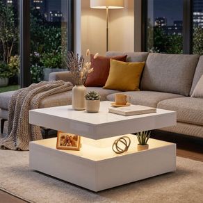LED Coffee Table High Gloss 7 Color RGB and Remote