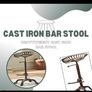 2 x NEW Cast Iron Tractor Style Kitchen Bar Stools Vintage Style Image 7