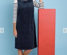 Seasalt Cornwall Safflower Navy Corduroy Pinafore Dress UK 12