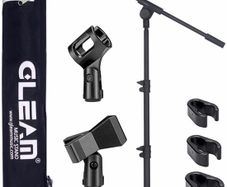 Microphone Stand - Tripod Boom Mic Stand with Carrying Bag