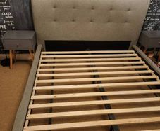 bed king size Grey colour, Plus two bedside cabinets