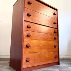 Vintage Retro Mid Century Teak Stag Chest of Drawers