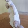Lladro Girl & Her Puppy Pulling Her Dress Nao Excellent Condition Lovely Image 5