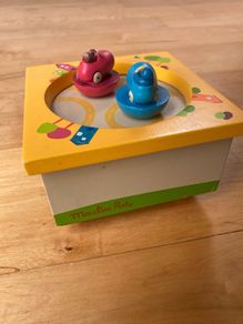 Vintage windup musical box by Moulin Roty