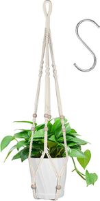 Hanging Planters Baskets, Cotton Rope Macrame Plant Hanger with Hanging Hooks, Wall Hanging Flower Pot Holder for Patio Deck Ceiling Plant Holder - 89CM