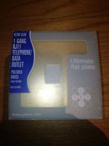 Get Schneider brass flat plate rj11 phone socket