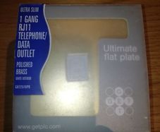 Get Schneider brass flat plate rj11 phone socket