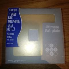 Get Schneider brass flat plate rj11 phone socket