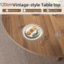 Round Dining Table for 4-6 People, Brown Kitchen Table, 120CM Farmhouse Dinning Tables, No Shaking, More Durable, for Kitchen and Living Room, Easy to Assemble (only table) Image 7