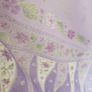 Silk Wrap/Shaw, Large 40/80" Lilac with Mauve/Green/Cream Design Image 5
