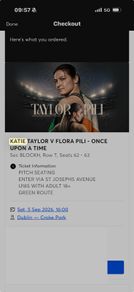 Katie Taylor V Flora Pili - Once Upon A Time Sec Blockh, Row T, Seats 62 - 63