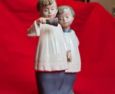 NAO by Lladro porcelain figurine Two Choir Boys with Trumpet