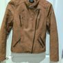 ONLY faux leather biker jacket camel brown size 36 worn few times Image 2
