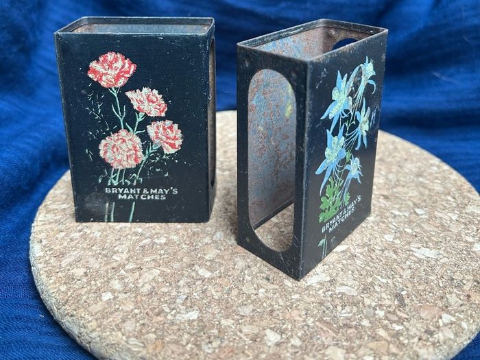 Pair of Antique Bryant May Match Box Covers/Holders