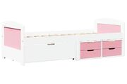 Day Bed with 5 Drawers without Mattress IRUN White&amp;Pink 90x200 cm