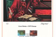 1985 Great Britain Limited Edition Lithographed Print measuring 333mm X 257mm showing EUROPA Stamps - European Music Year Commemorative stamps with First Day of Issue Cancel