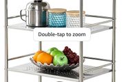Stainless Steel 3/4 Tier Trolley Cart Wheels Utility Shelf Storage Rack Kitchen Cart Serving Salon BBQ For Hotels Restaurants C(60 32 96cm 4 Tier)