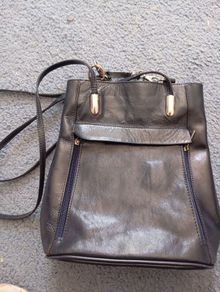 Vintage navy leather bag
