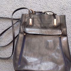 Vintage navy leather bag