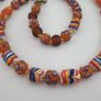 Vintage Venetian Style Skunk Eyes & Feather Desgin Glass Beads Necklace Image 8