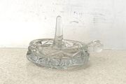 Vintage 1937 Art Deco glass ring holder with handle
