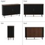 Sideboard Cabinet, Buffet Storage Cabinet, Kitchen Cupboard with Tambour Sliding Door, Storage Unit for Living Room Home Dinning Room Modern,Black Image 6