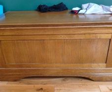 Wooden oak blanket box