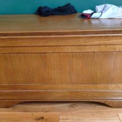 Wooden oak blanket box