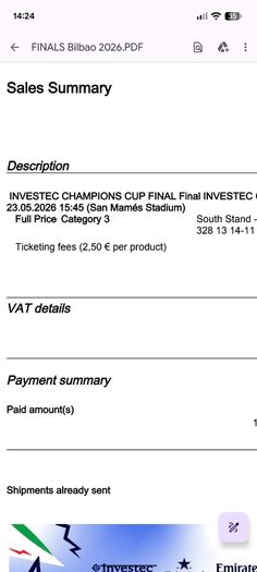 4 x EPCR Champions Cup Tickets