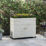 Raised Garden Bed with Wheels, Cabinet Compartment, Interior Lining, Used Look, 110x50x95 cm, White Image 5