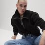 Marks & Spencer Borg textured half-zip sweatshirt in black: Medium - Suit size 10 and 12-14 Image 3