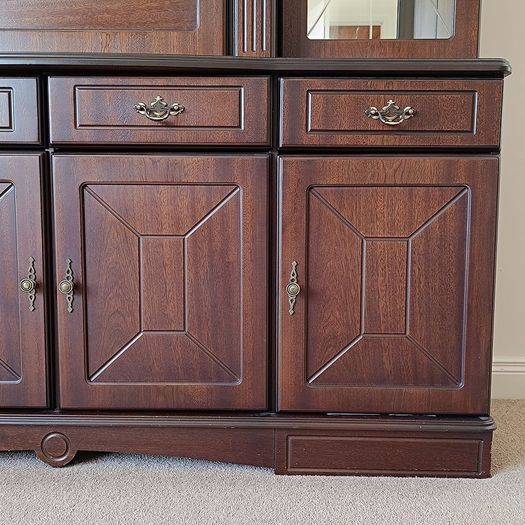 Traditional Rossmore Two-Piece Breakfront Secretary Display Cabinet
