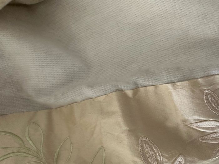 Beautiful Silk Interlined Embossed Curtains Pale Gold 90" W x 79" D