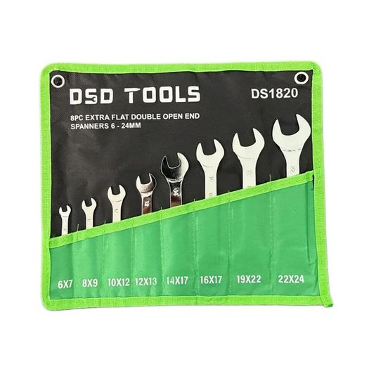 Dsd Tools 8pc Extra Flat Double Open End Spanners