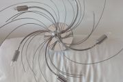 Vintage Pop Art Chrome Swirl Flush Ceiling Light