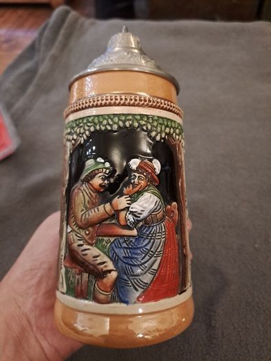 Vintage German Lidded Beer Stein DBGM