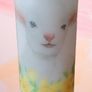 Large brand new unscented decorative pillar candle spring easter lamb decoration Image 2