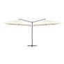 Double Parasol with Steel Pole 250x250 cm Sand White Image 3
