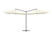 Double Parasol with Steel Pole 250x250 cm Sand White